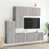 Muebles de TV de pared 5 pzas madera de ingeniería gris