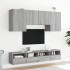 Muebles de TV de pared 5 pzas madera de ingeniería gris