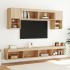 Muebles TV pared con LED 6 pzas madera ingeniería roble