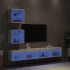 Muebles de TV de pared con LED 5 pzas madera ingeniería