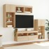 Muebles TV pared con LED 5 pzas madera ingeniería roble