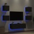 Muebles de TV de pared con luces LED 5 piezas