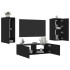 Muebles de TV de pared con luces LED 3 piezas