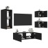 Muebles de TV de pared con luces LED 4 piezas