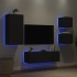 Muebles de TV de pared con luces LED 4 piezas