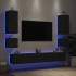 Muebles de TV de pared con luces LED 6 piezas