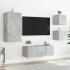 Muebles TV pared con LED 5 pzas madera ingeniería gris