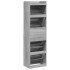 Mueble zapatero 4 cajones abatibles gris Sonoma 60x42x204