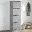 Mueble zapatero 4 cajones abatibles gris hormigón 60x42x204 cm