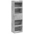 Mueble zapatero 4 cajones abatibles gris hormigón 60x42x204