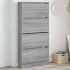 Mueble zapatero 4 cajones abatibles gris Sonoma 80x21x163,5