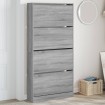 Mueble zapatero 4 cajones abatibles gris Sonoma 80x21x163,5 cm