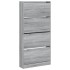 Mueble zapatero 4 cajones abatibles gris Sonoma 80x21x163,5