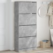 Mueble zapatero 4 cajones abatibles gris hormigón 80x34x187,5cm