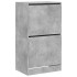 Mueble zapatero 2 cajones abatibles gris hormigón 60x42x108