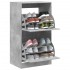 Mueble zapatero 2 cajones abatibles gris hormigón 60x42x108