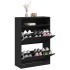 Mueble zapatero con 2 cajones abatibles negro 80x34x116