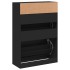 Mueble zapatero con 2 cajones abatibles negro 80x34x116