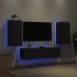 Muebles de TV de pared con LED 4 pzas madera ingeniería