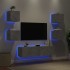 Muebles TV pared con LED 6 pzas madera ingeniería gris