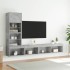 Muebles TV pared con LED 4 pzas madera ingeniería gris