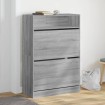 Mueble zapatero 2 cajones abatibles gris Sonoma 80x34x116 cm