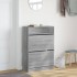 Mueble zapatero 2 cajones abatibles gris Sonoma 80x34x116