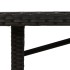 Mesa de jardín superficie de madera ratán PE negro 190x80x74