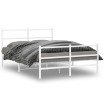 Estructura cama metal con cabecero y estribo blanco 135x190 cm