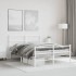 Estructura cama metal con cabecero y estribo blanco 135x190