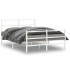 Estructura cama metal con cabecero y estribo blanco 140x200