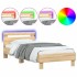 Estructura de cama cabecero luces LED roble Sonoma 90x200