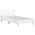 Estructura de cama con cabecero y luces LED blanco 90x200