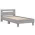 Estructura de cama cabecero luces LED gris Sonoma 90x190