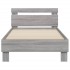 Estructura de cama cabecero luces LED gris Sonoma 90x190