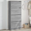 Mueble zapatero 4 cajones abatibles gris Sonoma 80x34x187,5 cm