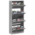 Mueble zapatero 4 cajones abatibles gris Sonoma 80x34x187,5