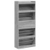 Mueble zapatero 4 cajones abatibles gris Sonoma 80x34x187,5