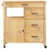 Carrito de cocina MONZA madera maciza de pino 84x40x90