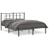 Estructura de cama con cabecero metal negro 140x200