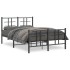 Estructura de cama con cabecero y pie metal negro 120x190