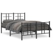 Estructura de cama con cabecero y pie metal negro 120x190 cm