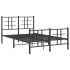 Estructura de cama con cabecero y pie metal negro 120x190