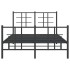 Estructura de cama con cabecero y pie metal negro 120x190