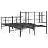 Estructura de cama con cabecero y pie metal negro 120x190