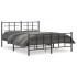 Estructura de cama cabecero y estribo metal negro 150x200