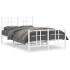 Estructura cama metal con cabecero y estribo blanco 120x200