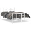 Estructura cama metal con cabecero y estribo blanco 120x200 cm