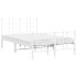 Estructura cama metal con cabecero y estribo blanco 120x200