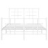 Estructura cama metal con cabecero y estribo blanco 120x200